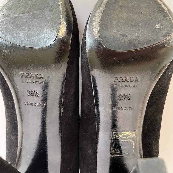 Prada Black Suede Close Toed High Heels - Picture 9 of 12